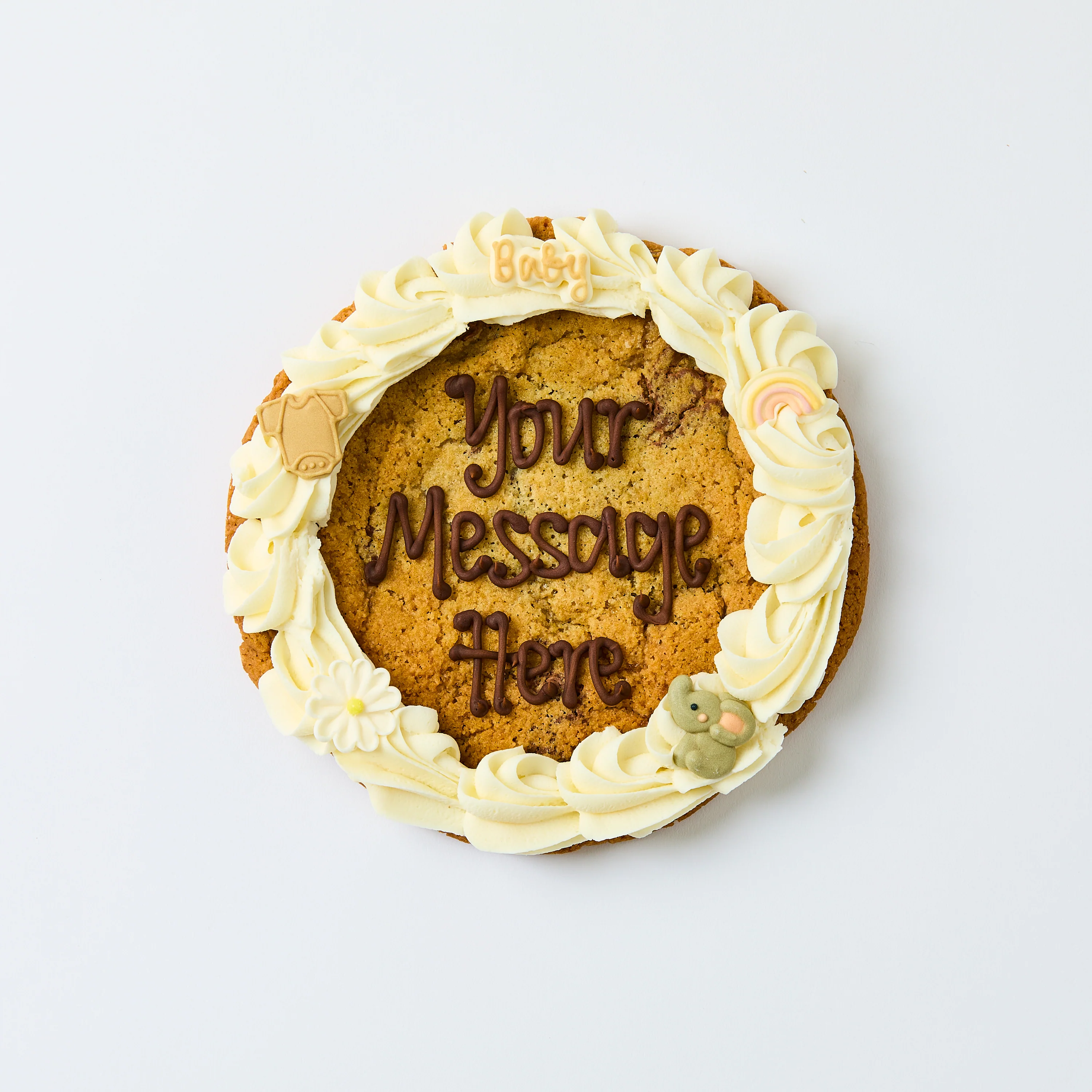 7 Inch Baby Themed Personalised Cookie