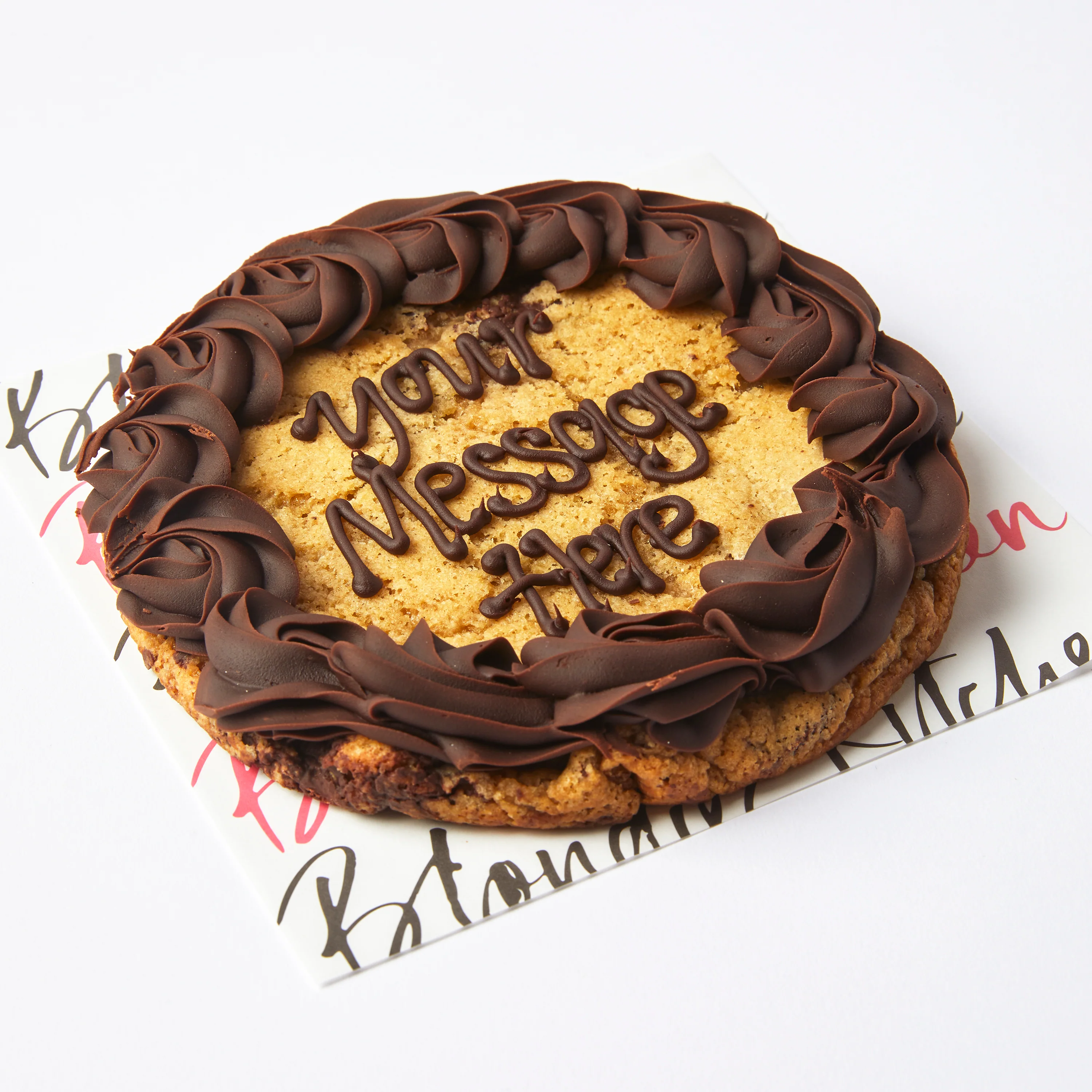 Choc & Banana Personalised Vegan 7 inch Cookie - Image 2