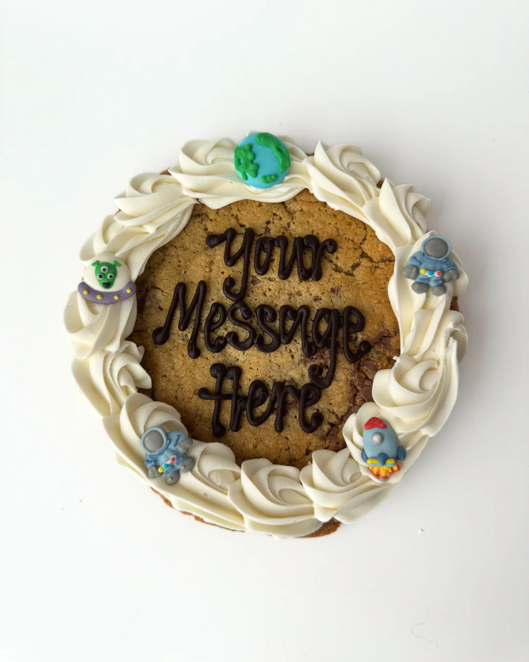 7 Inch Galaxy Themed Personalised Cookie