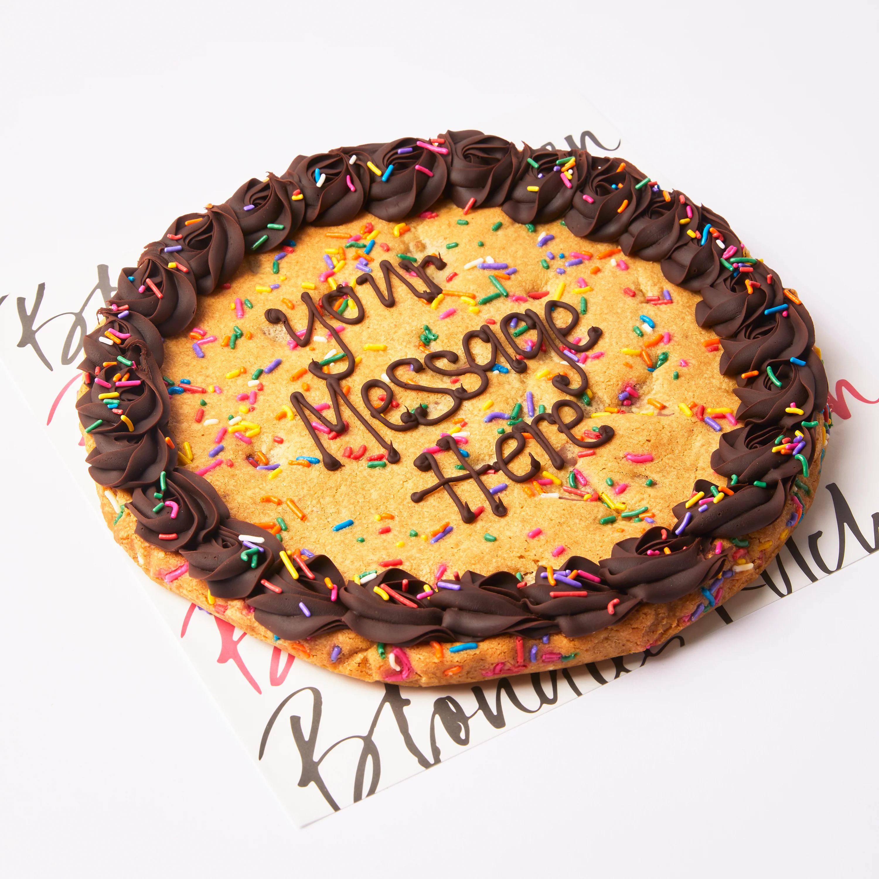 Giant Choc Fudge Bday Sprinkle Personalised Cookie - Image 2