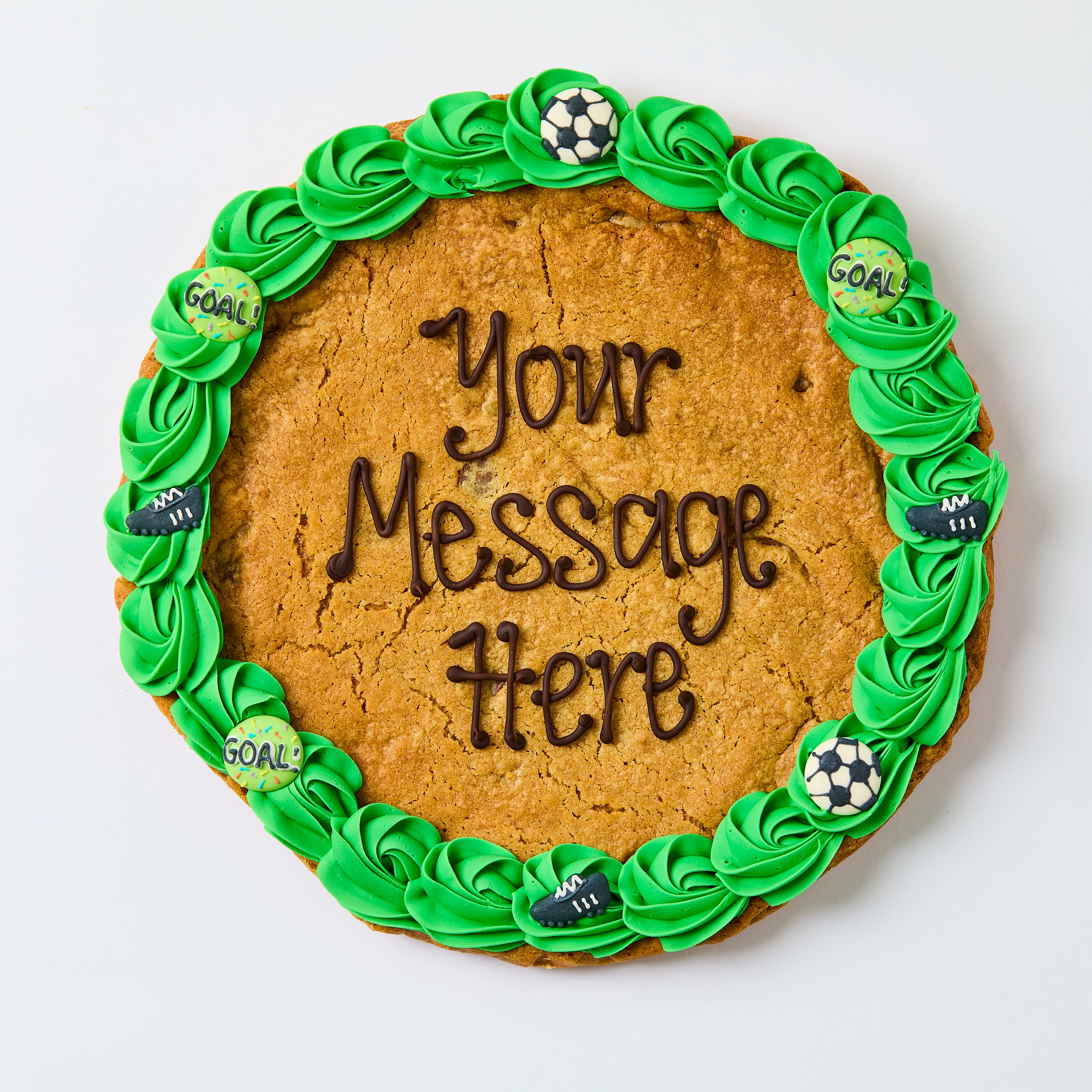 Giant Football Themed Personalised Cookie
