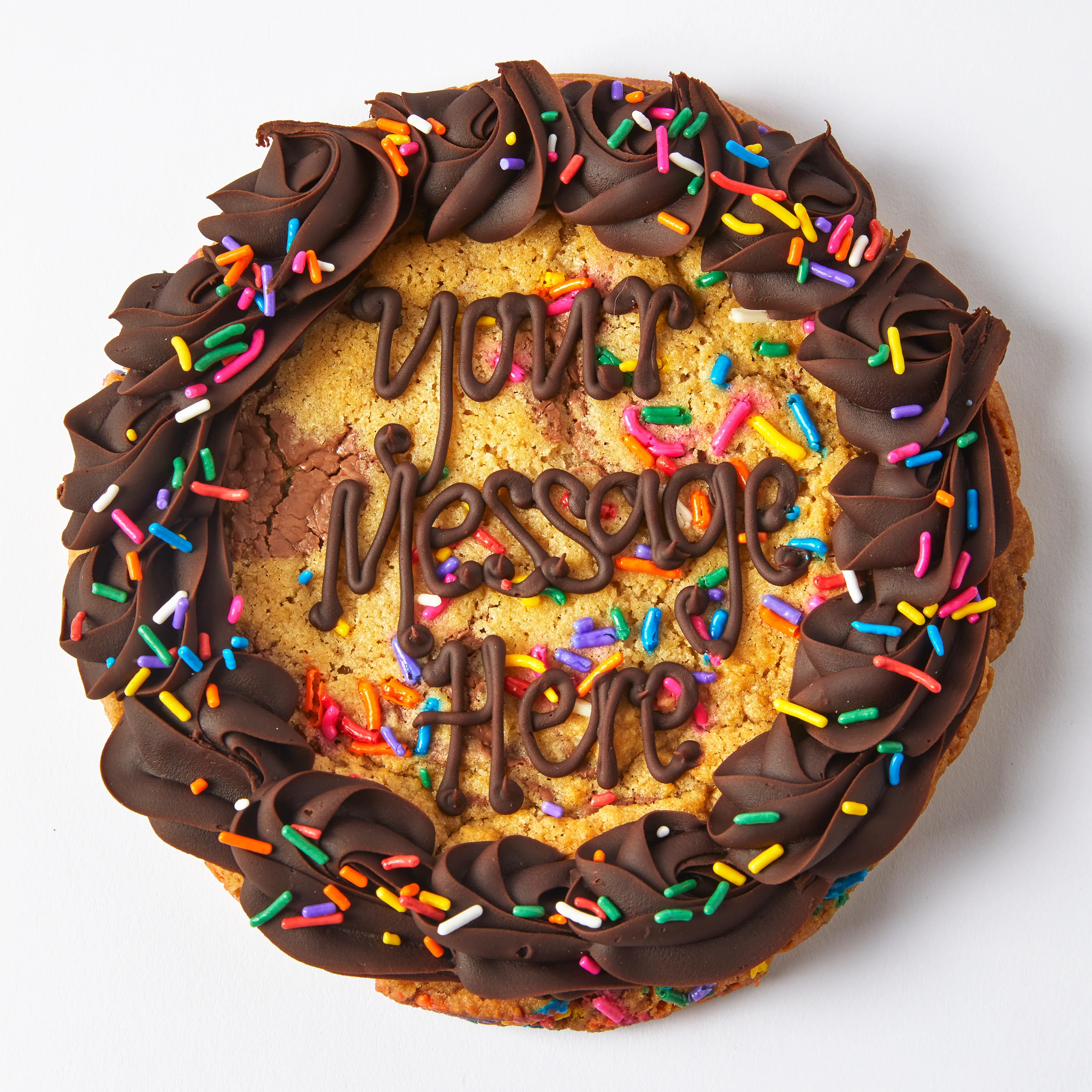 Choc Fudge Bday Sprinkle 7 Inch Cookie