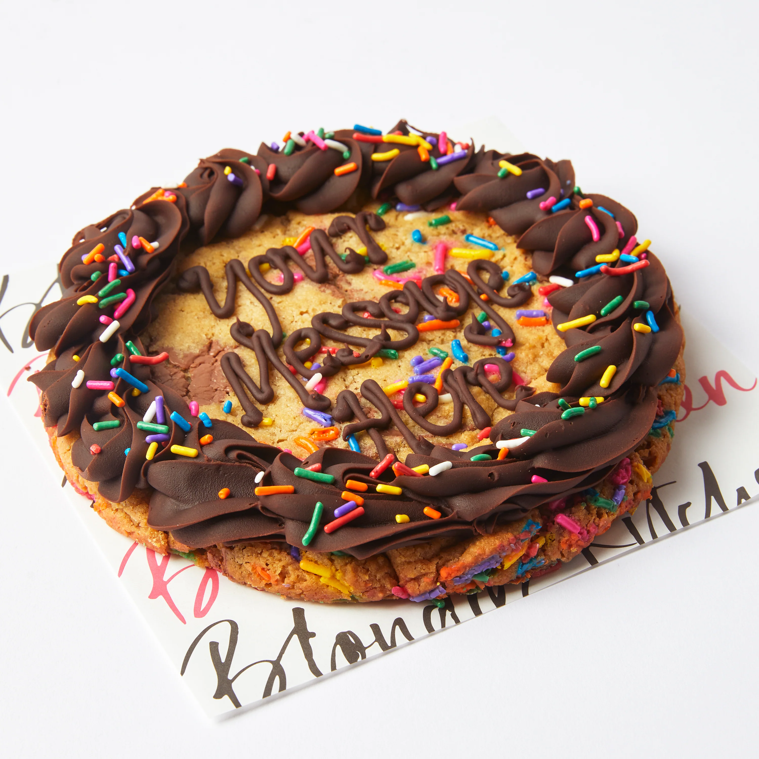 Choc Fudge Bday Sprinkle 7 Inch Cookie - Image 2