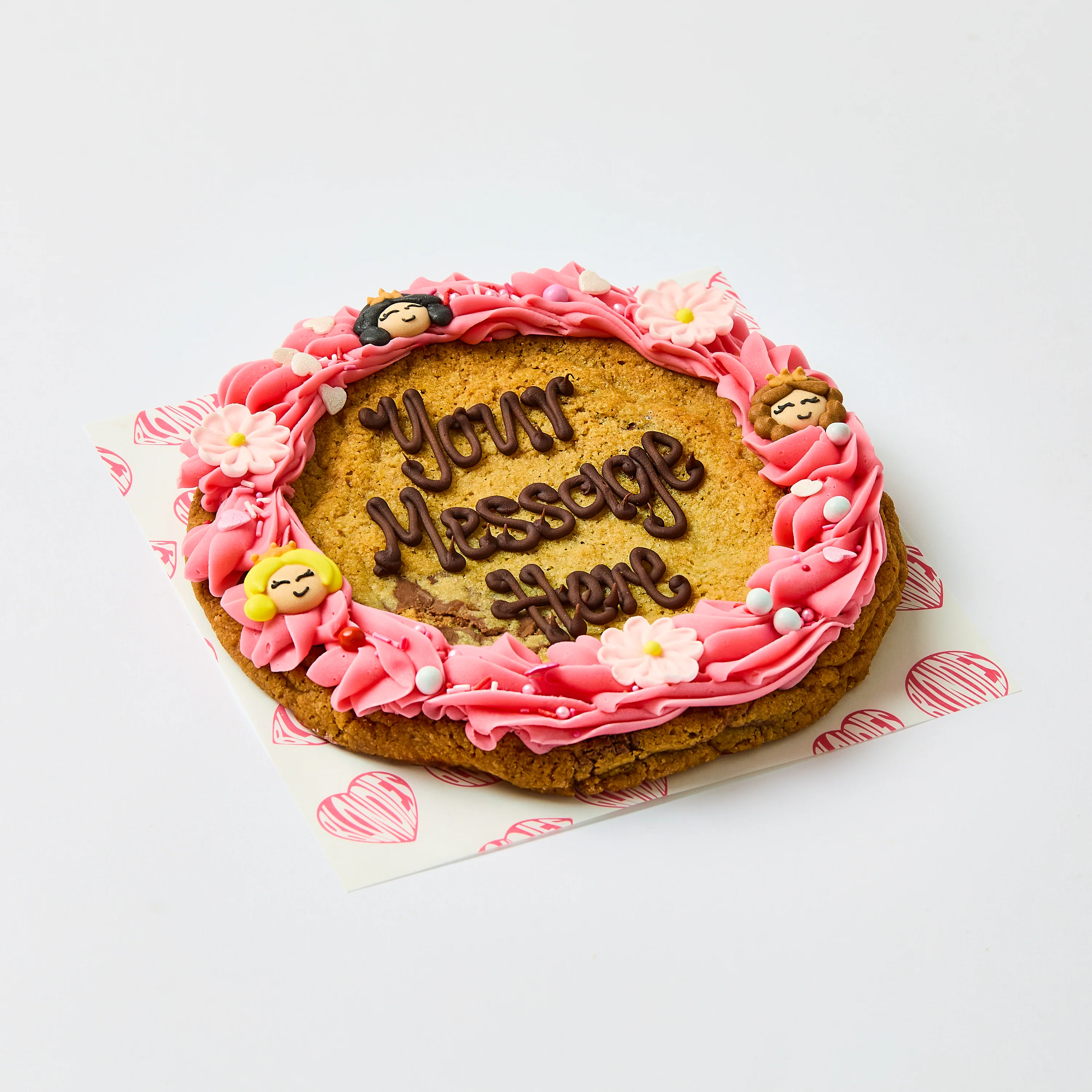 7 Inch Princess Themed Sprinkle Personalised Cookie - Image 2