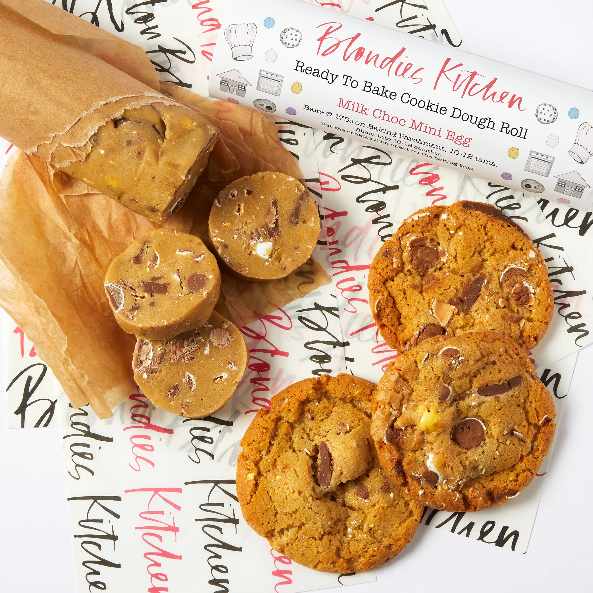 Ready to Bake Cookie Dough Roll - Milk Choc Mini Egg