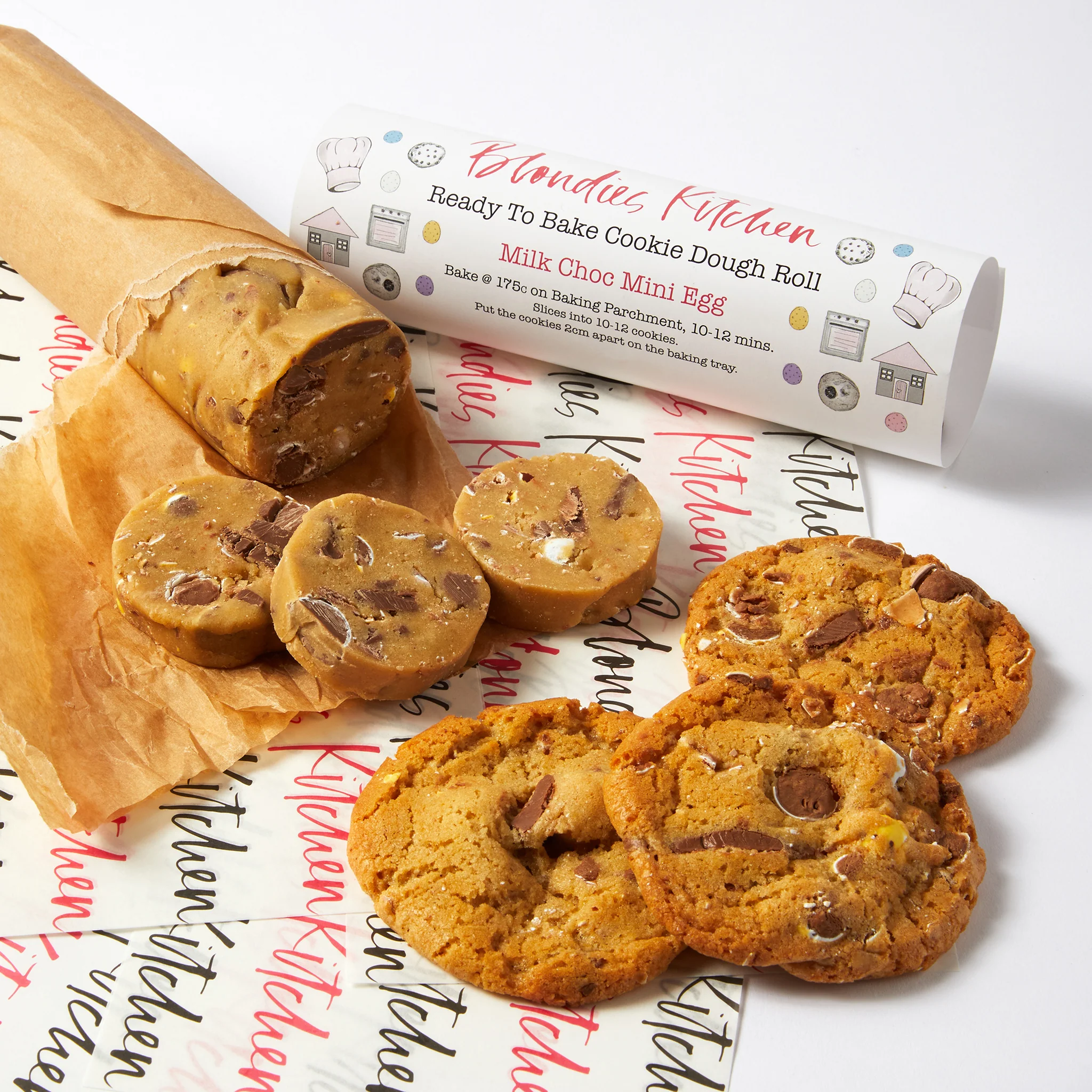 Ready to Bake Cookie Dough Roll - Milk Choc Mini Egg - Image 2