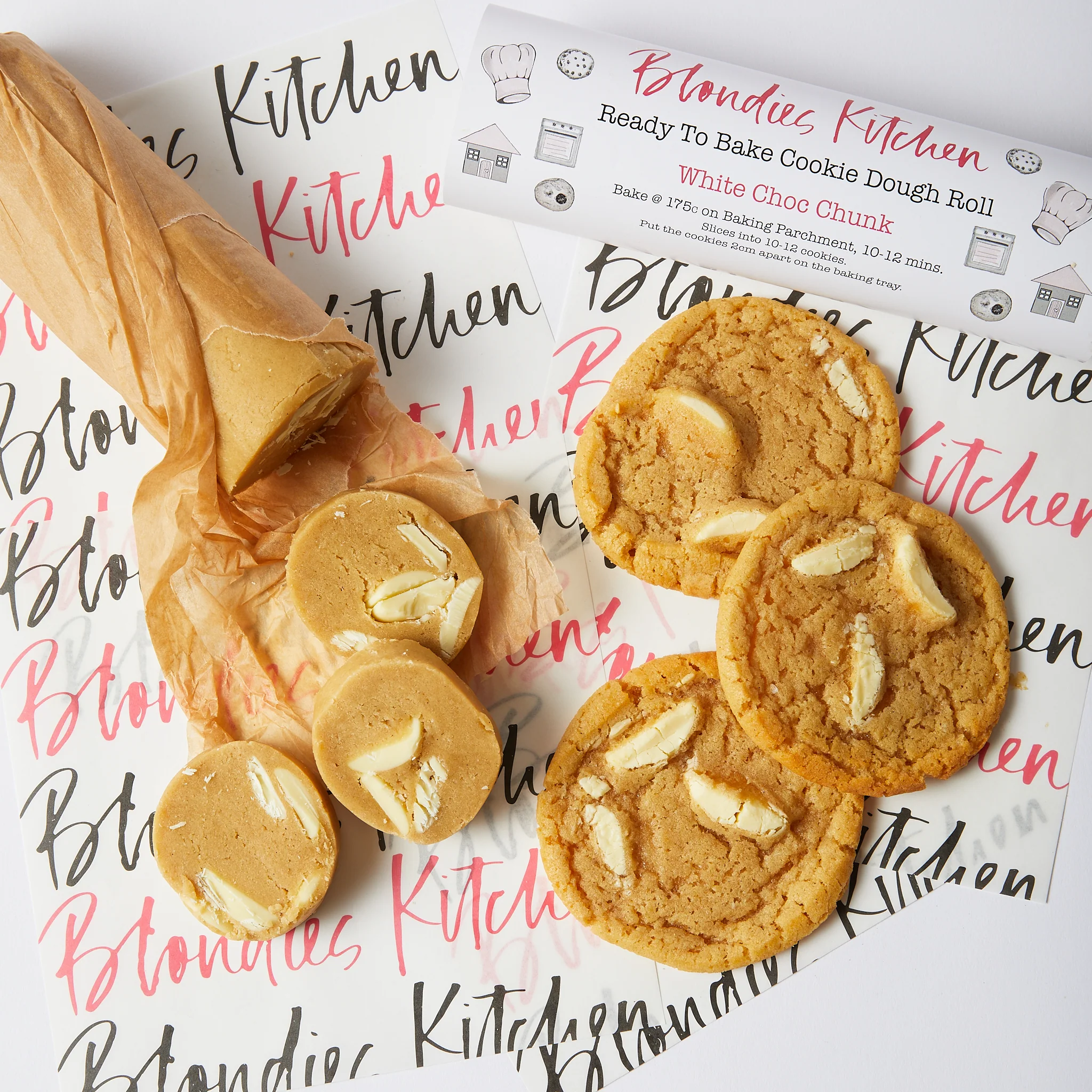 Ready To Bake Cookie Dough Roll- White Choc Chunk